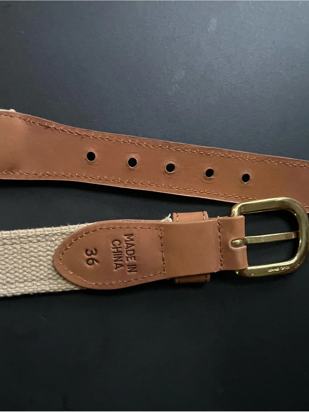 NWOT Guy Harvey Tan Leather Belt with Multicolor Tuna Embroidery